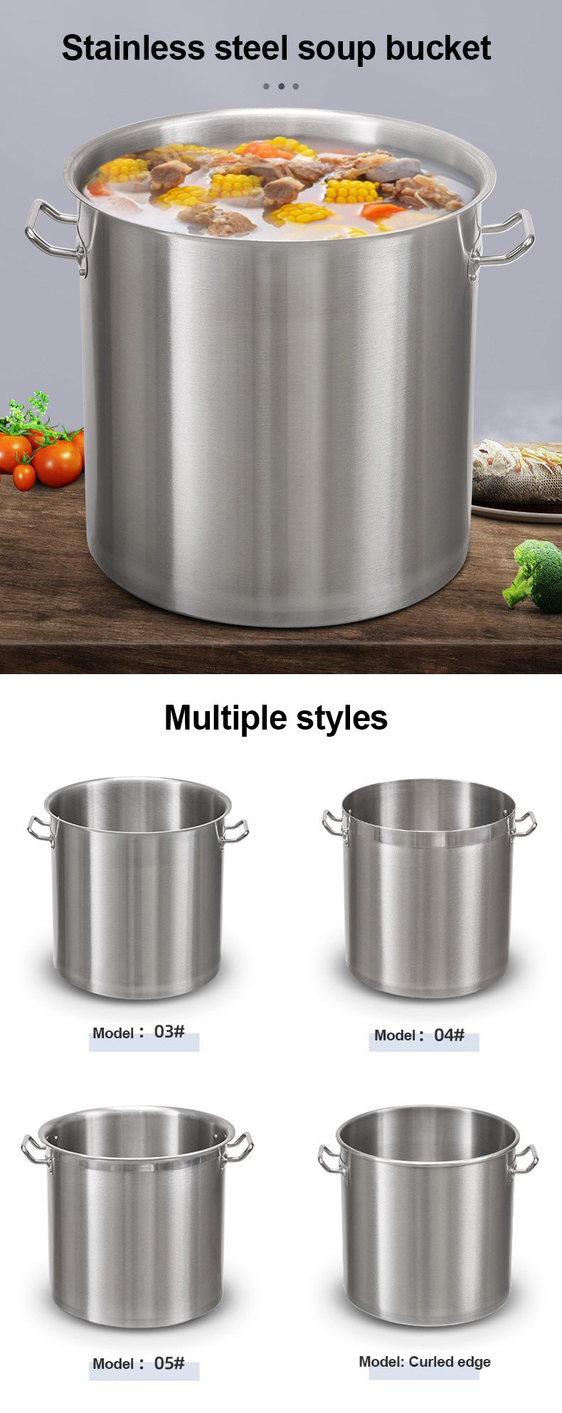 304 stainless steel double bottom soup bucket - ST00157