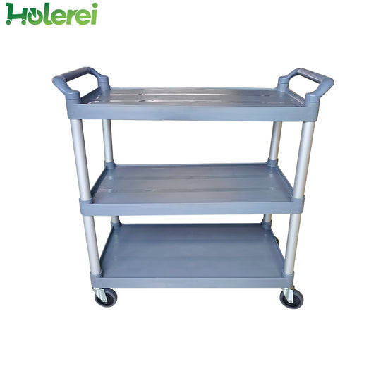 3-Tier Grey Plastic Utility Cart - 8003B