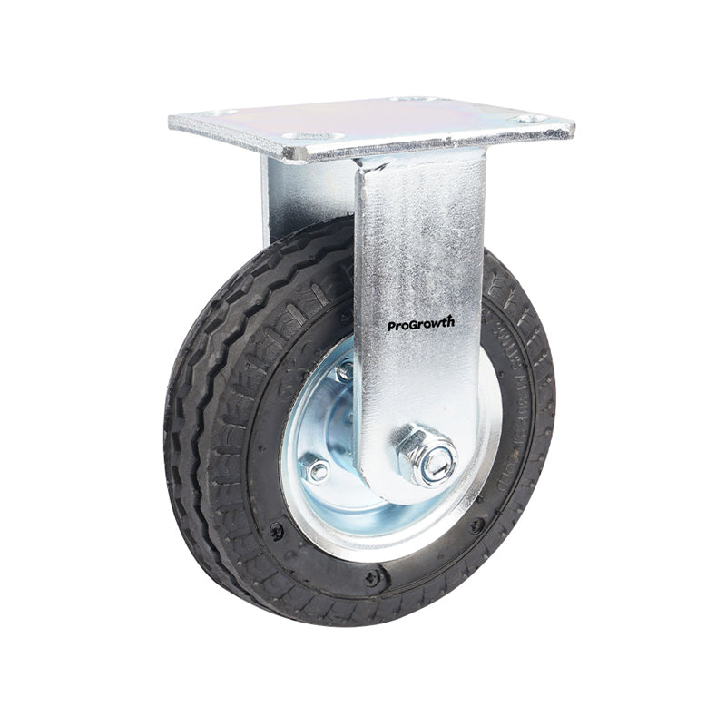 6 Inch Rubber Inflatable Wheel Plate Galvanized Caster