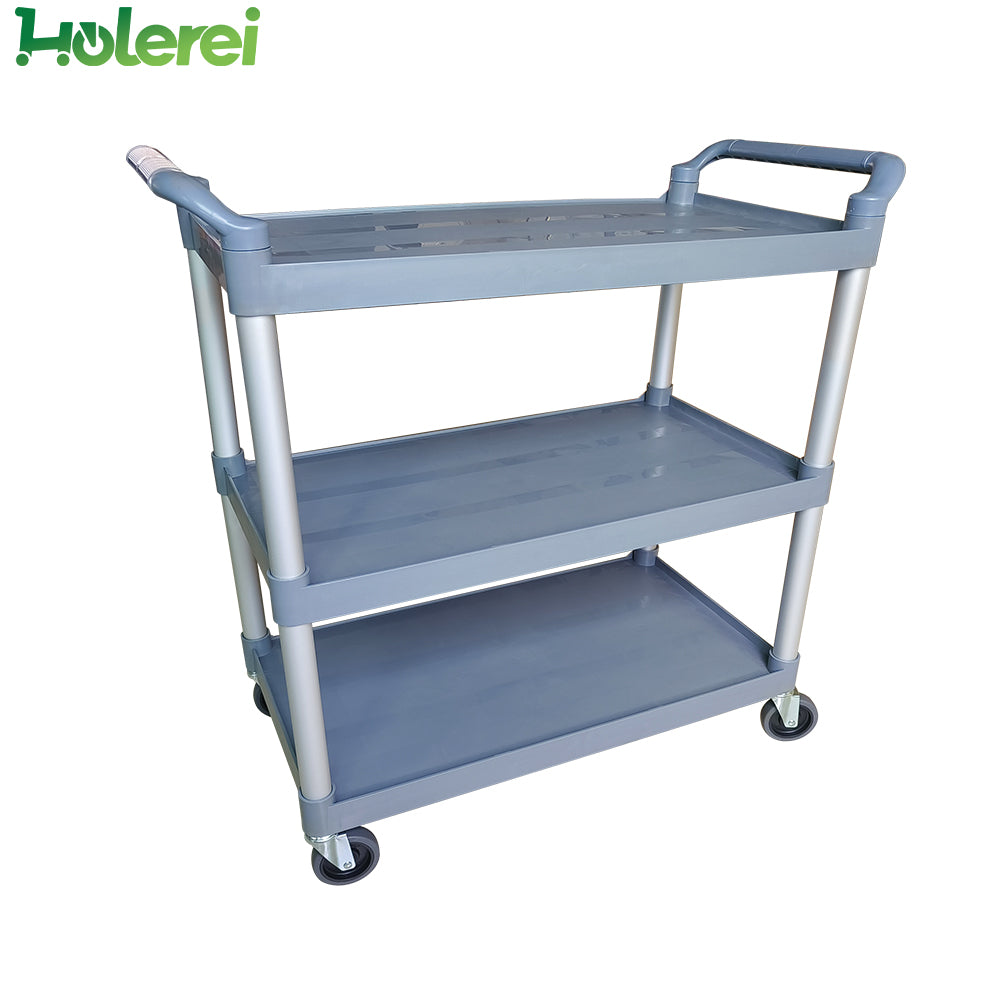 3-Tier Grey Plastic Utility Cart - 8003B