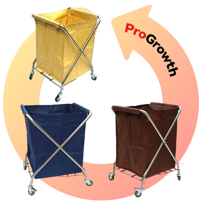 X-shaped stainless steel folding linen cart - ST00243