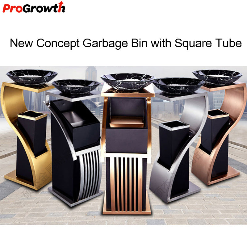 Square tube ash bin - ST00038