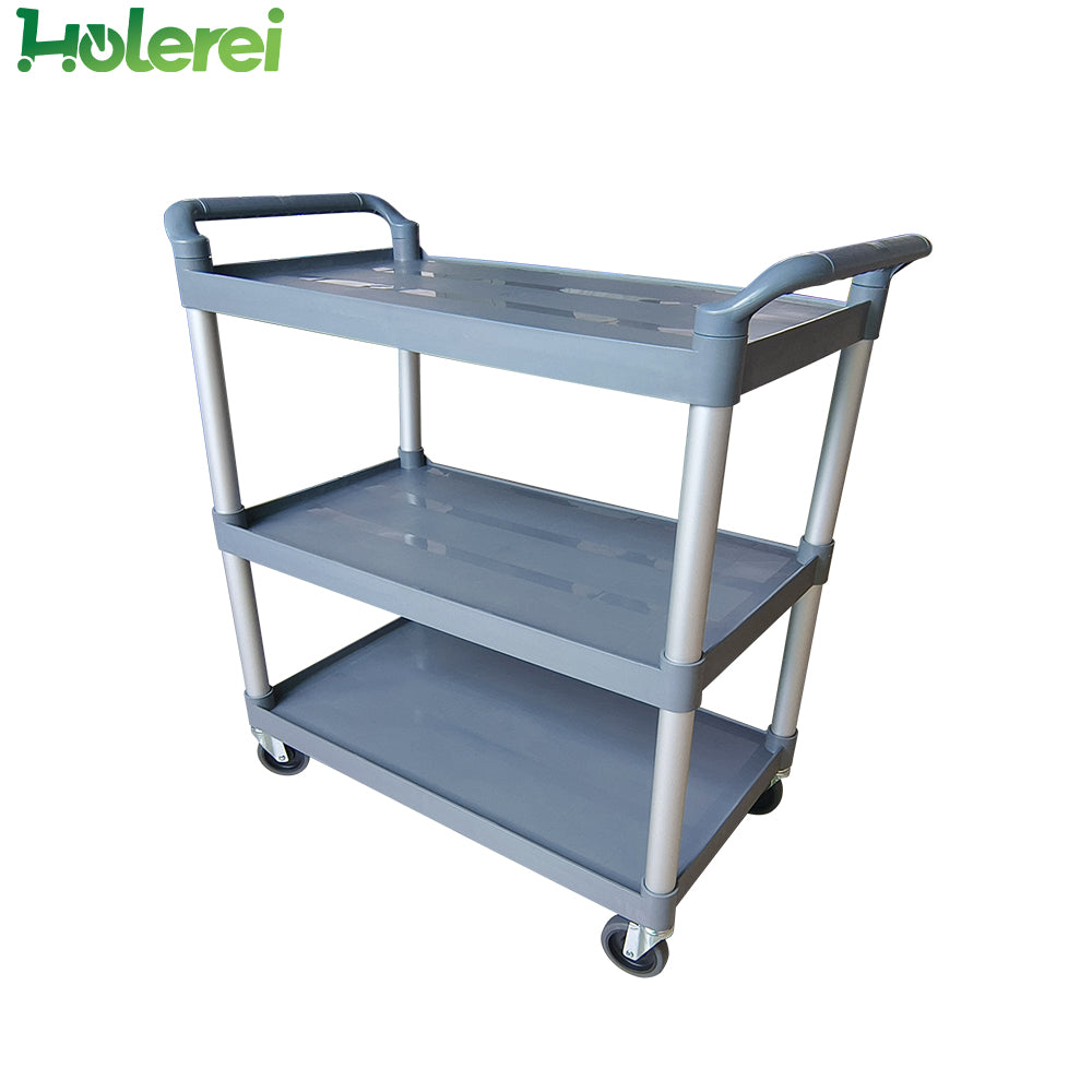 3-Tier Grey Plastic Utility Cart - 8003B