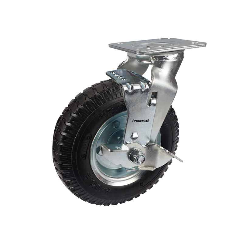 8 Inch Rubber Foam Wheel Plate Swivel Brake Caster