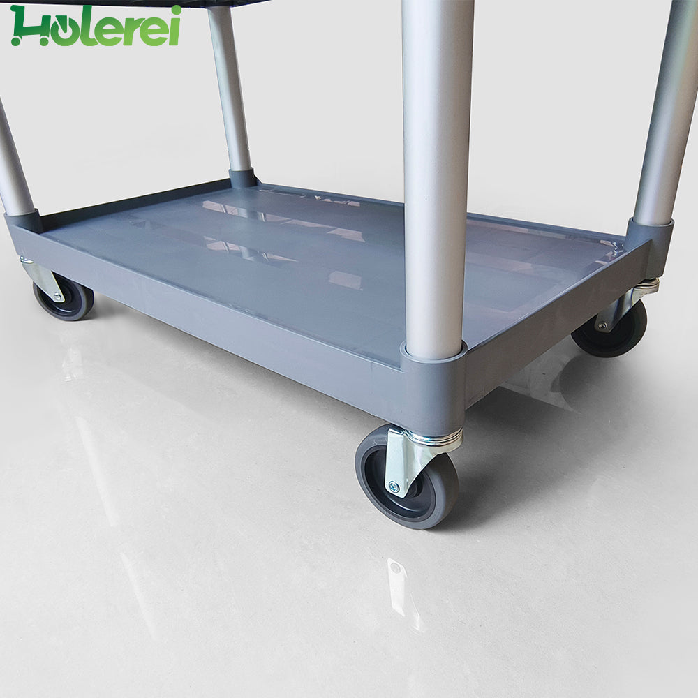 3-Tier Grey Plastic Utility Cart - 8003B