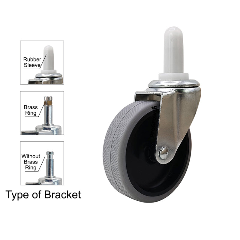 3 Inch TPE Wheel Stem Swivel Caster