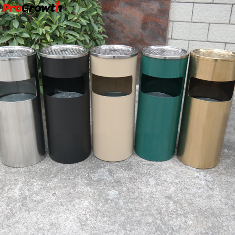 Cylindrical stainless steel trash can - ST00018