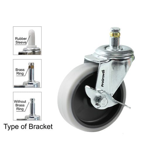 3 Inch TPE Wheel Stem Swivel Brake Caster