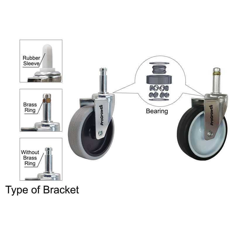 3 Inch B Type TPE Wheel New Bearing Bracket Stem Swivel Caster