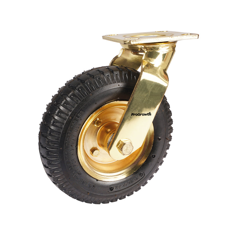 8 Inch Rubber Inflatable Wheel Plate Swivel Caster