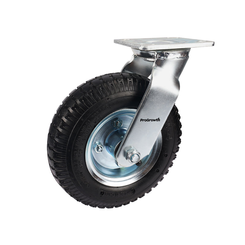 8 Inch Rubber Inflatable Wheel Plate Swivel Caster