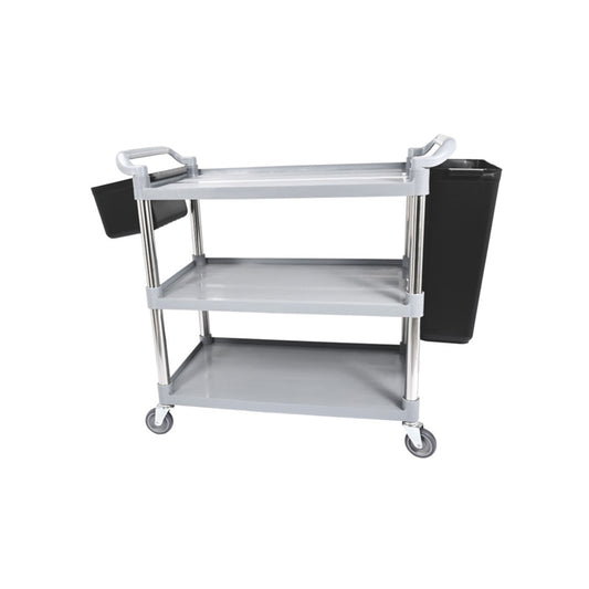 Stainless Steel Round Tube Ultility Cart with Bucket (L) - H0428