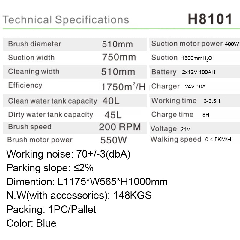 Walk-behind Scrubber Dryer (With Battery) - H8101