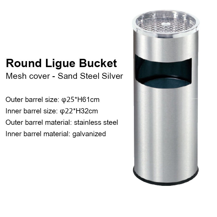 Cylindrical stainless steel trash can - ST00018