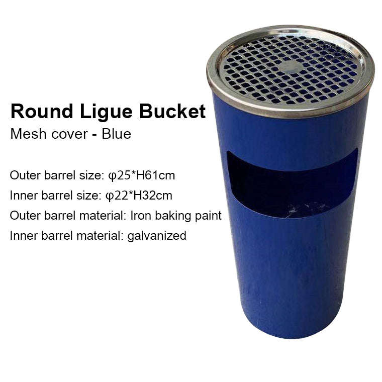 Cylindrical stainless steel trash can - ST00018