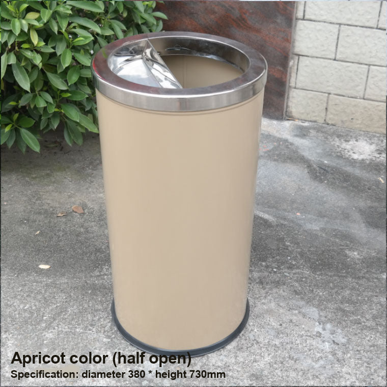 Round Shake Cap Stainless Steel Garbage Bin - ST00023