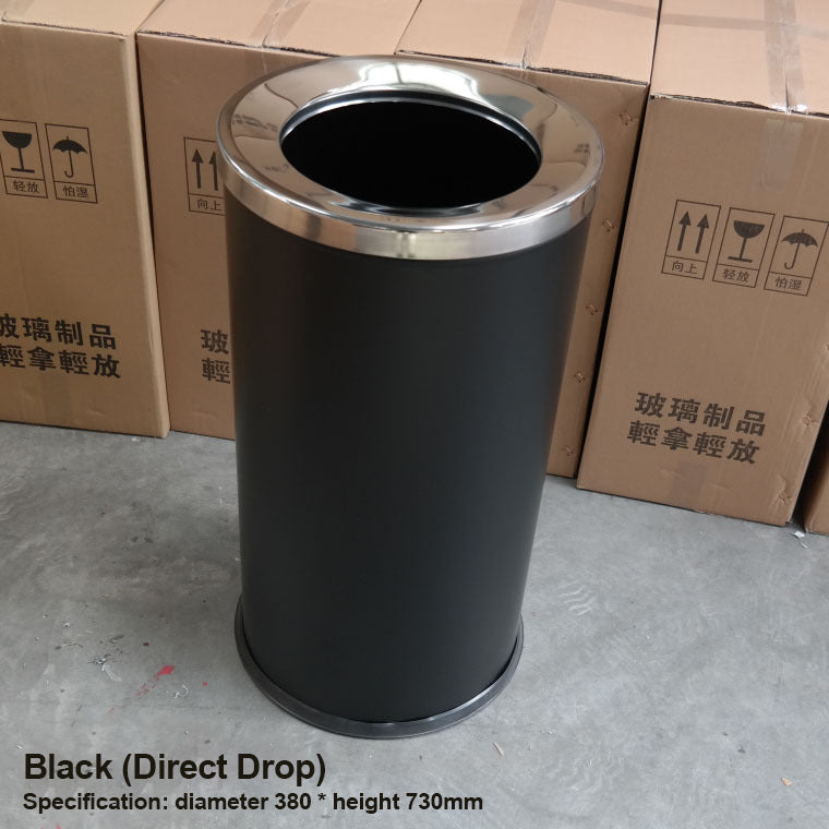 Round Shake Cap Stainless Steel Garbage Bin - ST00023