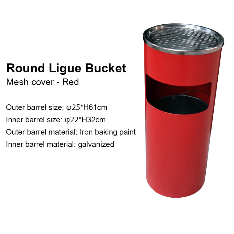 Cylindrical stainless steel trash can - ST00018