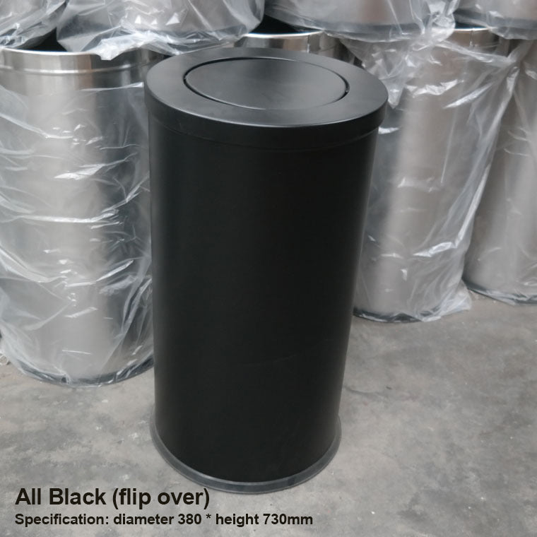 Round Shake Cap Stainless Steel Garbage Bin - ST00023