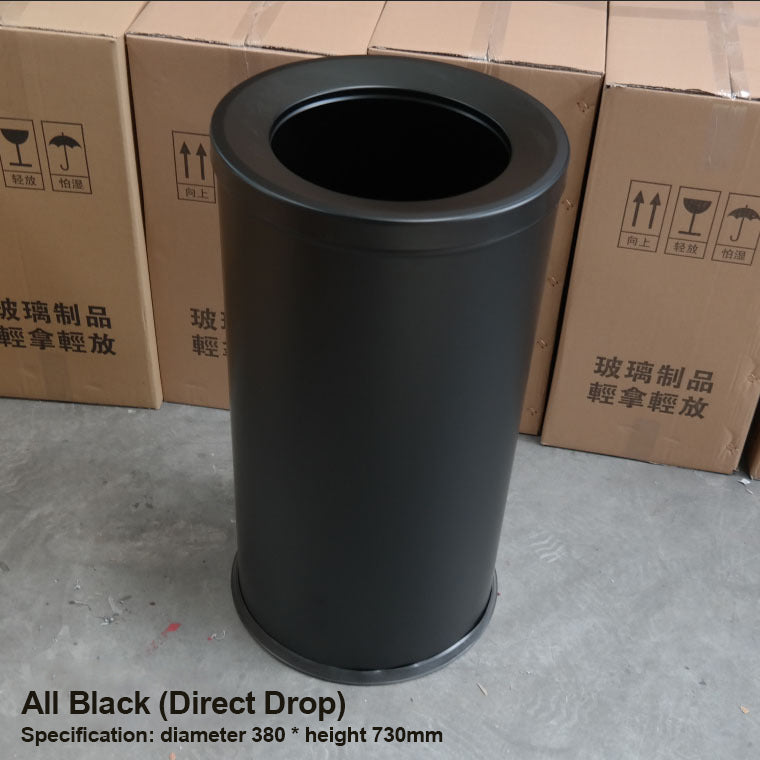 Round Shake Cap Stainless Steel Garbage Bin - ST00023